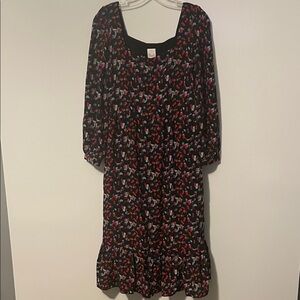 Soi Paris Silk Dress EU40 US 8 Wine Bottle Print